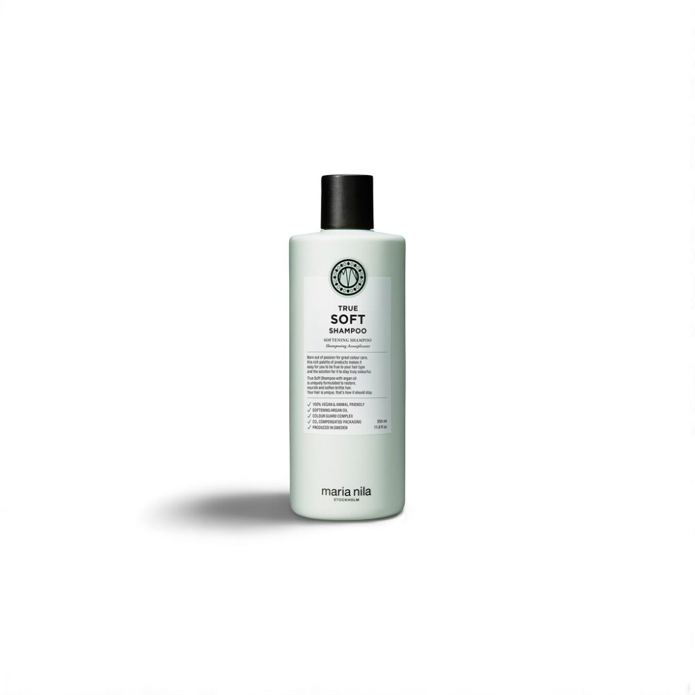 Erlebe mit Maria Nila True Soft Shampoo 350 ml sanfte Pflege für trockenes Haar. Reduziere Frizz dank kraftvollem Arganöl und genieße gesunde Strähnen!